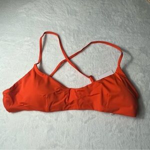 NWT Andie Swim Women's The Hermosa Bikini Swim Top Eco Nylon Orange Size XL